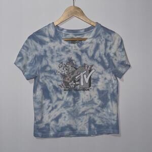 MTV blue & white Tie Dye T-Shirt Women’s size medium